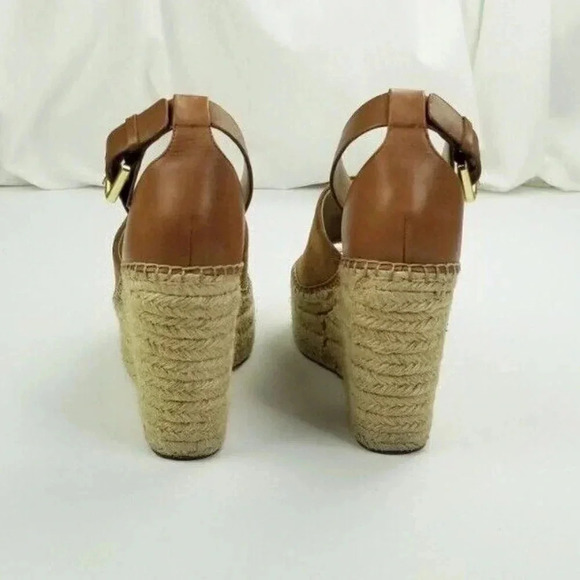 Marc Fisher 9.5M Adalyn Espadrille Platform Wedge Heel Ankle Strap Cognac Suede - Picture 12 of 12